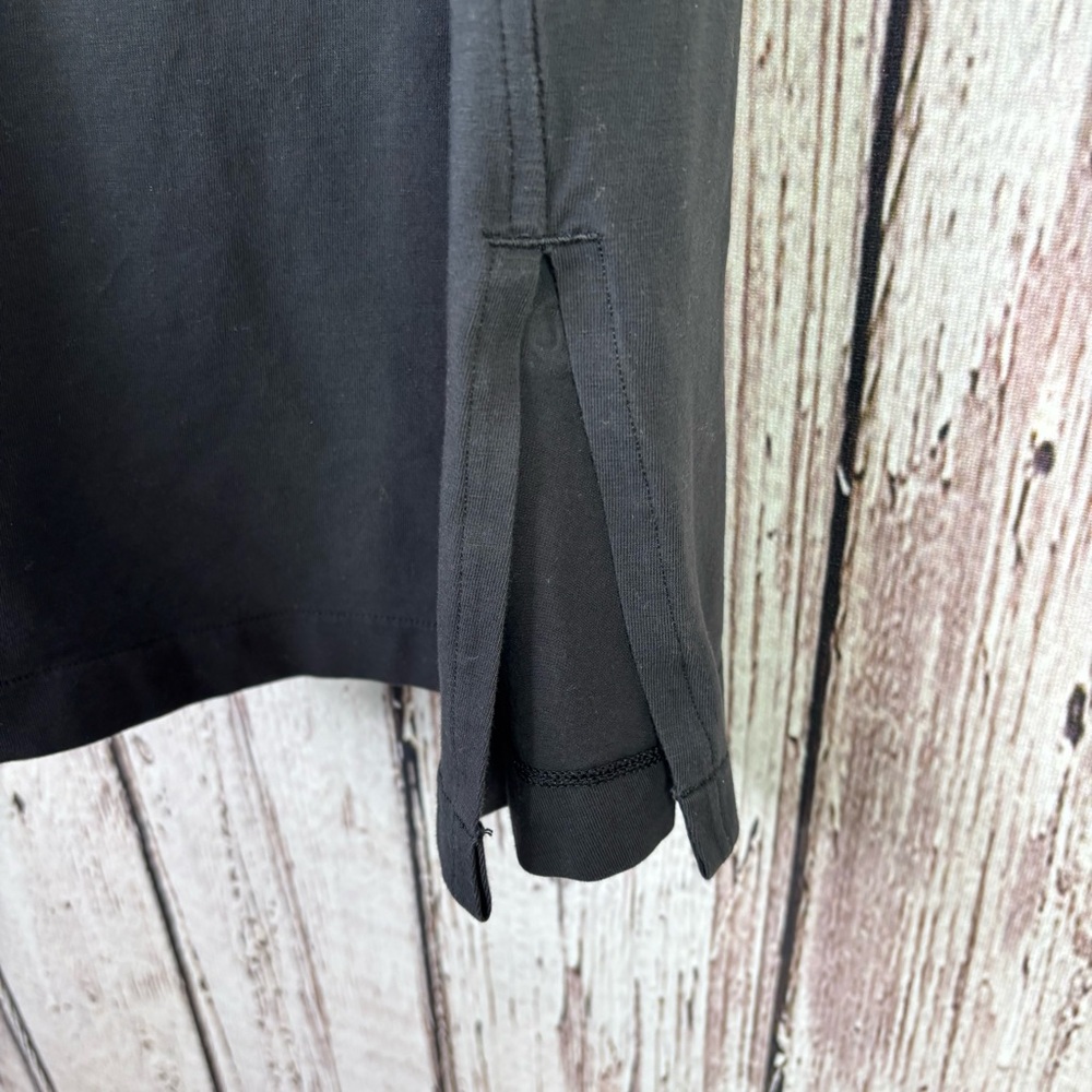 🍋Lululemon Cotton Wrap Front T-Shirt Dress Size 4 Black Soft Pima Cotton in EUC! - Picture 2 of 12
